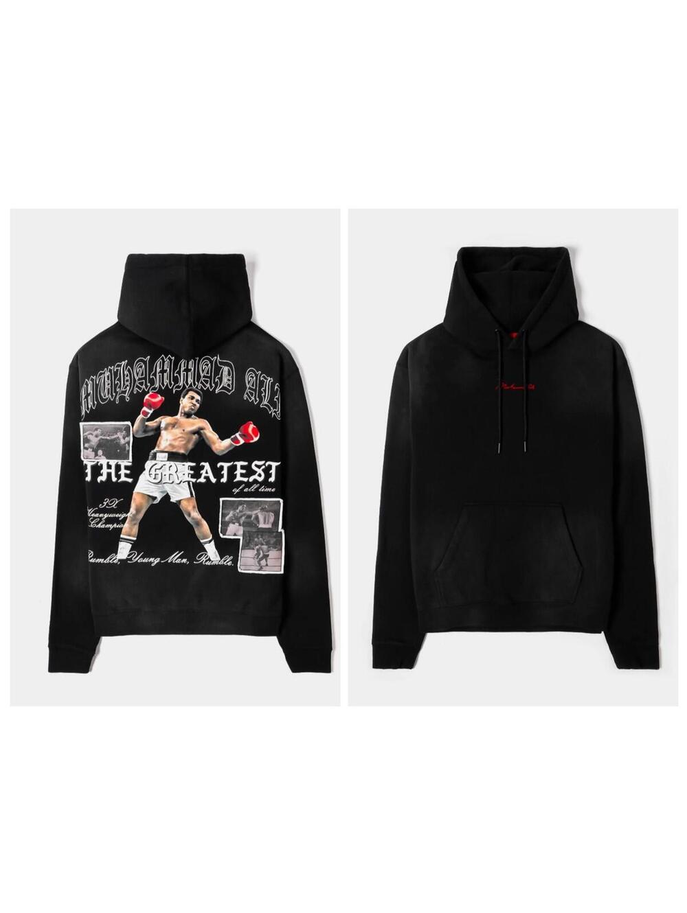 Muhammad Ali X Shoe Palace Hoodie Black Heavyweight Boxing Mens Size M Medium